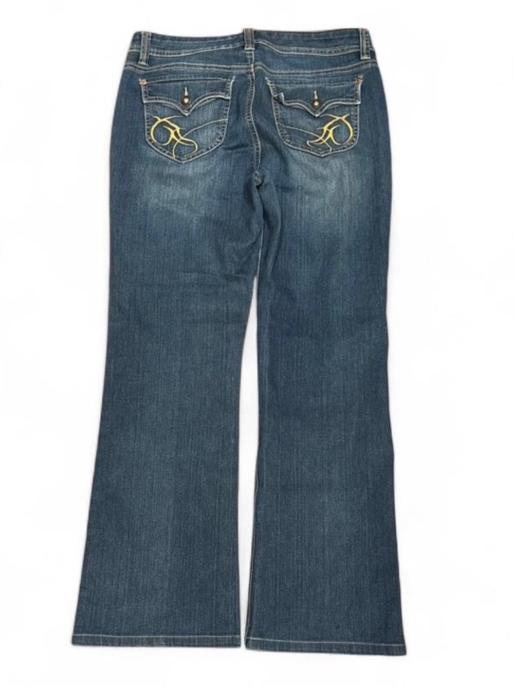 Y2K Nine & Company Flap Embroidered Faded Mid Rise Bootcut Flared Jeans